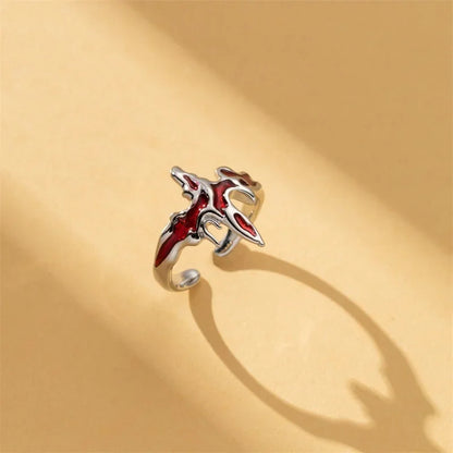 Aerix Vanta Goth Ring mit rotem Kristall