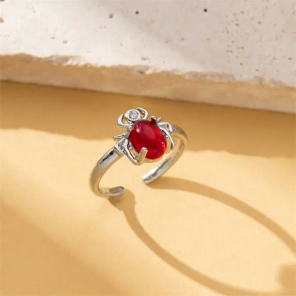 Aerix Vanta Goth Ring mit rotem Kristall
